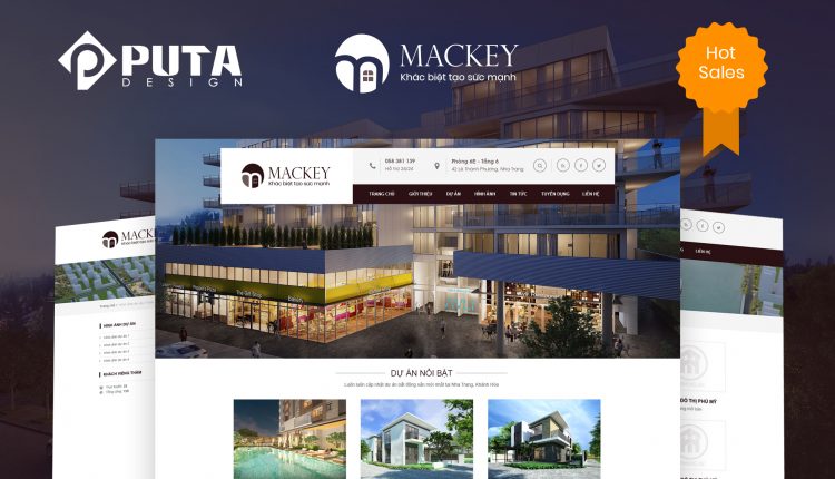 Giao diện Website bất động sản Real Estate Mackey