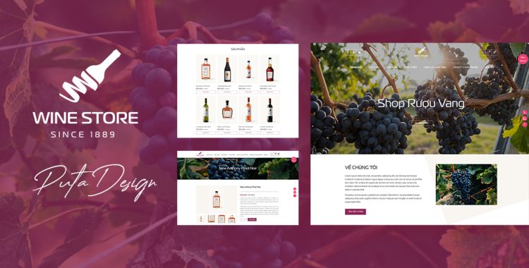 Giao diện website bán hàng cửa hàng rượu Wine Store