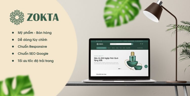 Giao diện website mỹ phẩm Zokta Beauty