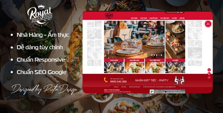 Giao diện website thực phẩm Royal Food