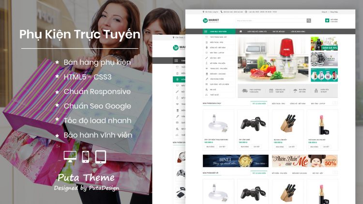 Giao diện website TMĐT market online