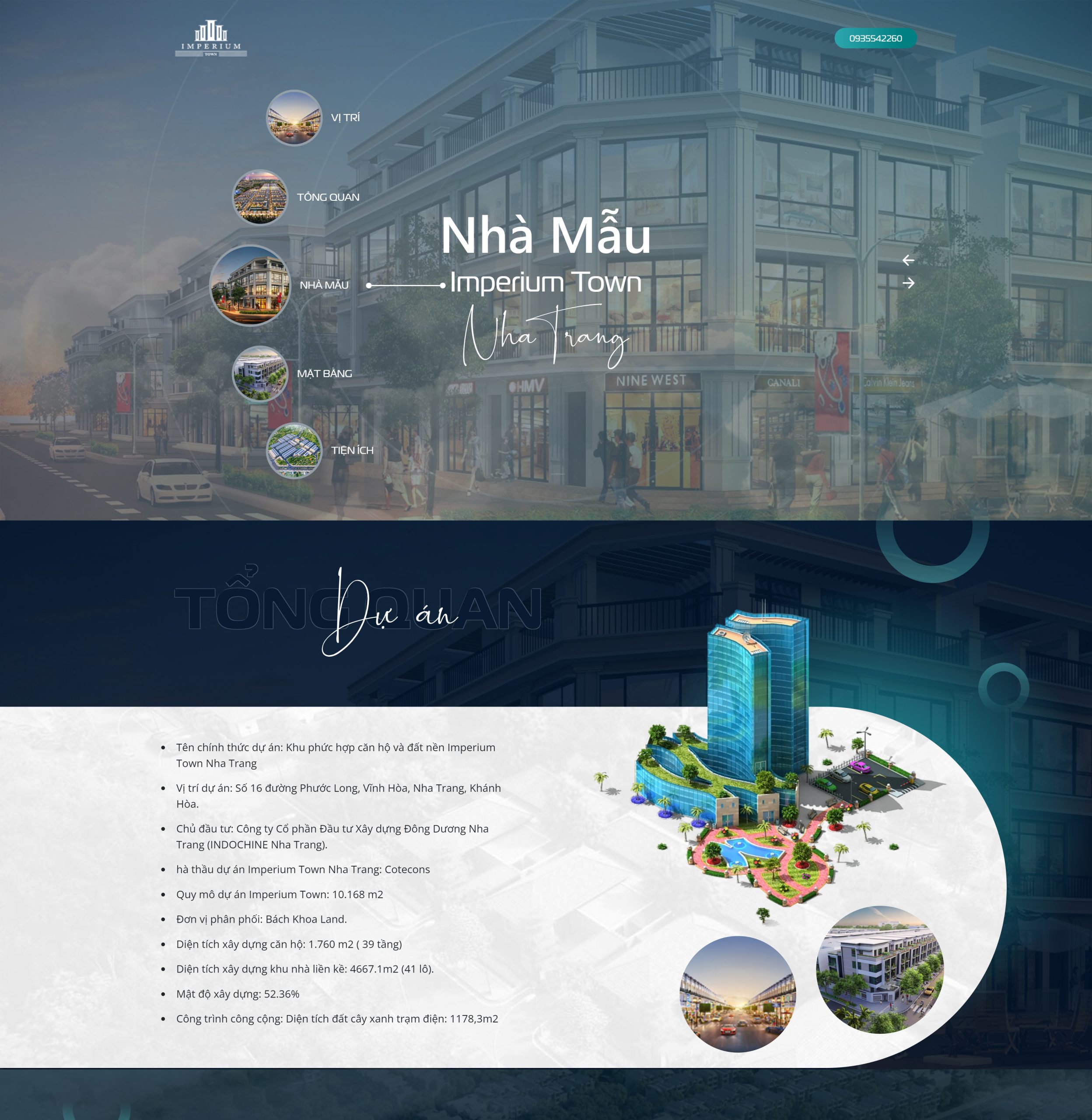 Giao diện website landing page Bất động sản Imperium Real Estate