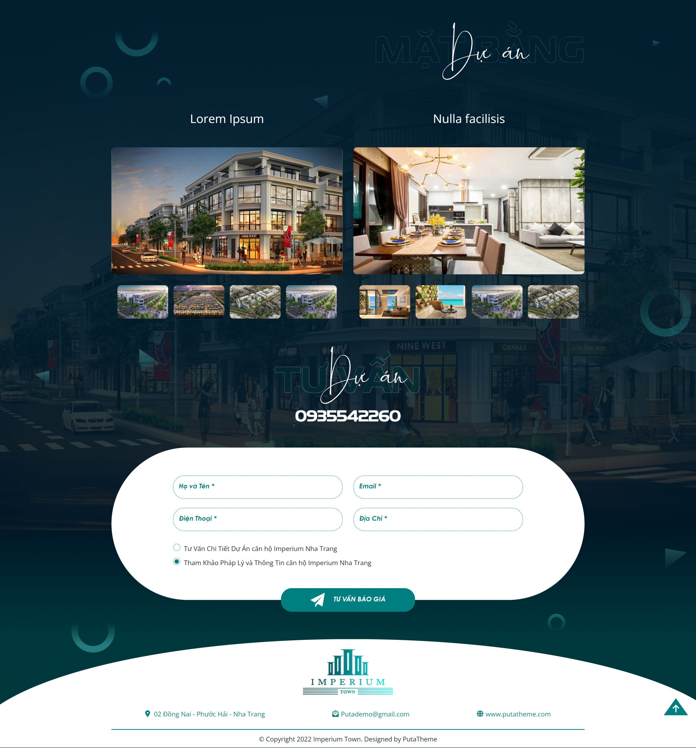 Giao diện website landing page Bất động sản Imperium Real Estate 1