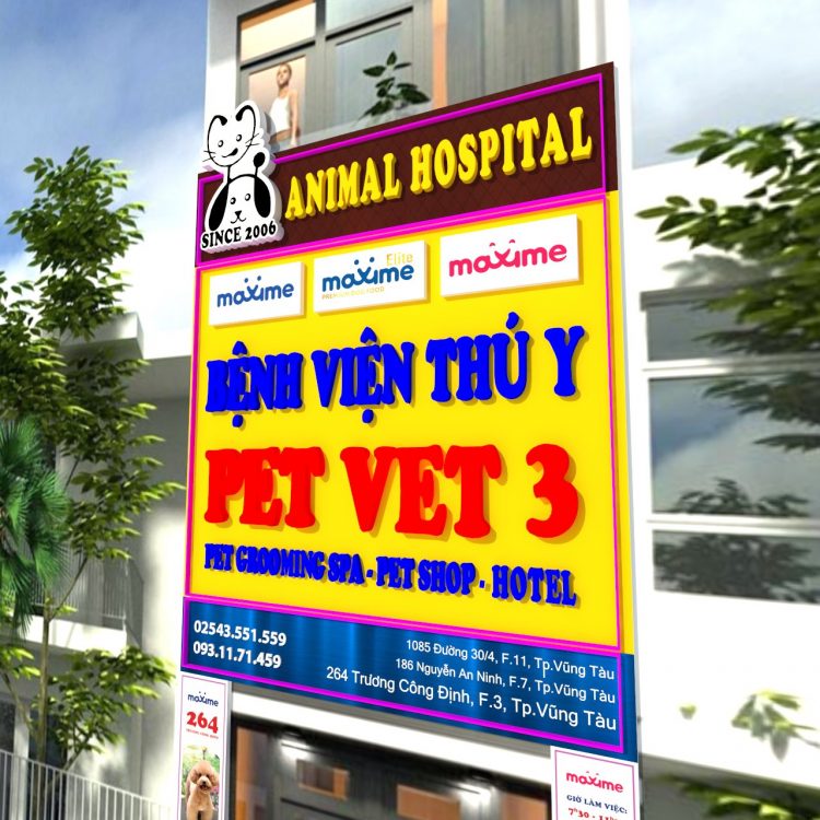 bảng hiệu bệnh viện thú y