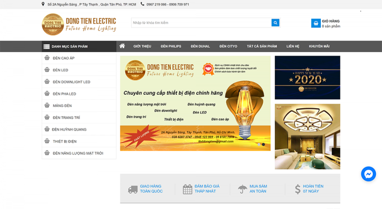 Thiết kế website thiết bị điện Đồng Tiến Electric