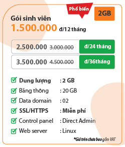 chi phí hosting sinh viên