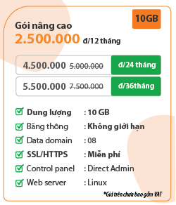 giá hosting nâng cao